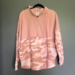 VS PINK Camo Quarter-Zip - M
